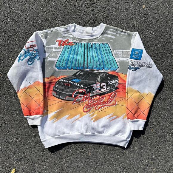 Vintage 90s NASCAR Dale Earnhardt The Intimidator Goodwrench Racing Sweatshirt